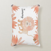 Baby Lion Waterverf met handbeschilderd Accent Kussen (Voorkant(Verticaal))