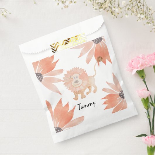 Baby Lion Waterverf met handbeschilderd Bedankzakje (Gezegeld)