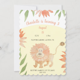 Baby Lion Waterverf met handbeschilderd Feestdagenkaart