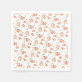 Baby Lion Waterverf met handbeschilderd Servet