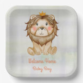 Baby Lion Welcome Baby Boy Paper Bord (Voorkant)