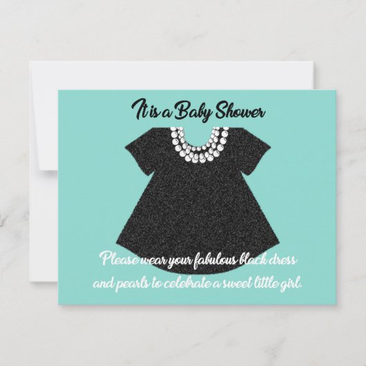 BABY Little Black Dress Baby shower Party Kaart (Voorkant)