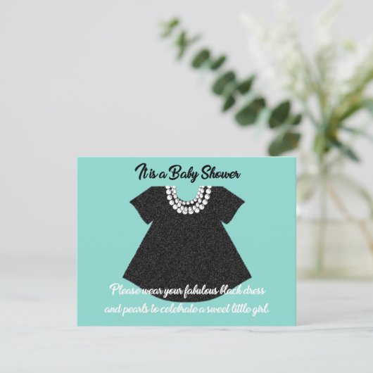 BABY Little Black Dress Baby shower Party Kaart (Staand voorkant)