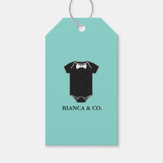 BABY Little Man Tuxedo Douche Sprinkle Party Cadeaulabel (Voorkant)