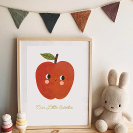 Baby Little sweetie Schattige Apple Nursary Poster