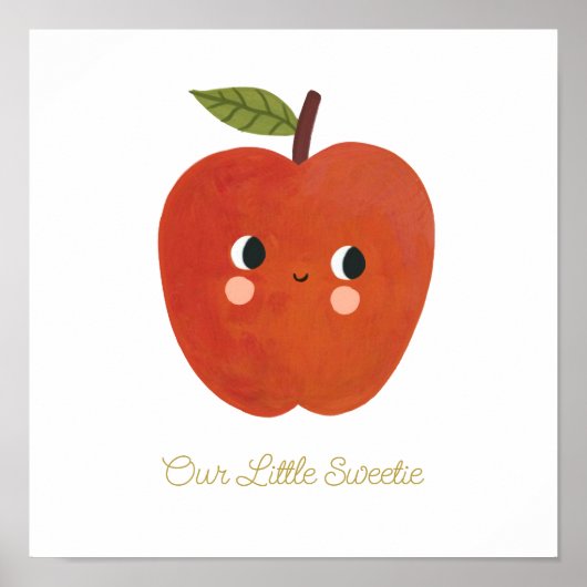 Baby Little sweetie Schattige Apple Nursary Poster (Voorkant)