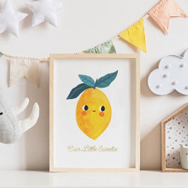 Baby Little sweetie Schattige Lemon Nursary Poster