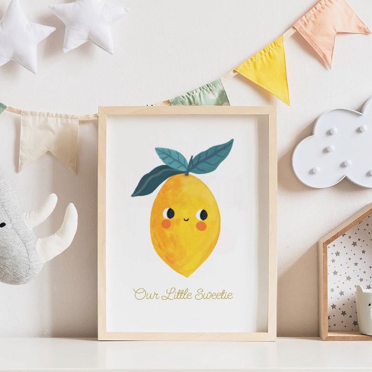 Baby Little sweetie Schattige Lemon Nursary Poster