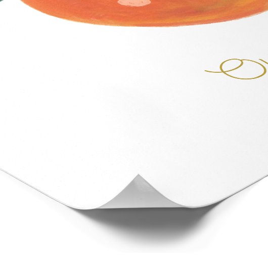 Baby Little sweetie Schattige Sinaasappel Nursary Poster (Hoek)