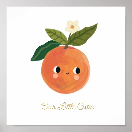 Baby Little sweetie Schattige Sinaasappel Nursary Poster (Voorkant)