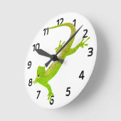 Baby Lizard Cartoon Clock Ronde Klok (Hoek)