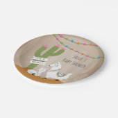 Baby Llama Desert Cactus-Baby shower Papieren Bordje (Gekanteld)