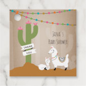 Baby Llama Desert Cactus Meisje Baby shower Bedankjes Labels (Voorkant)
