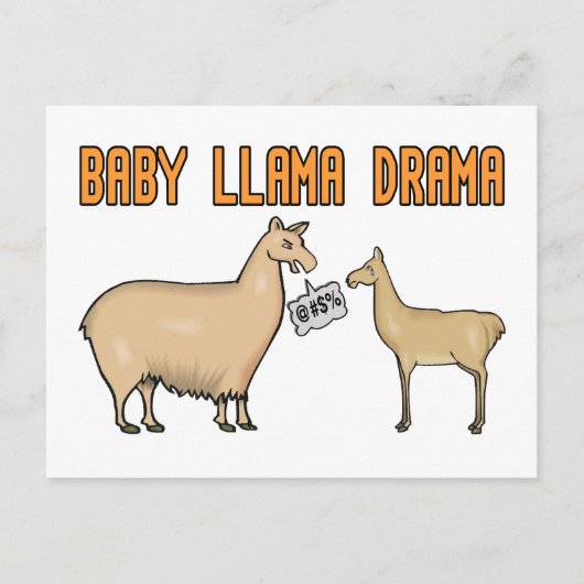 Baby Llama Drama Briefkaart (Voorkant)