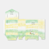 Baby Llama Green en Yellow Baby shower Bedankdoosjes (Uitgevouwen)