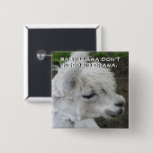 Baby Llama heeft geen drama nodig Vierkante Button 5,1 Cm (Voorkant /achterkant)