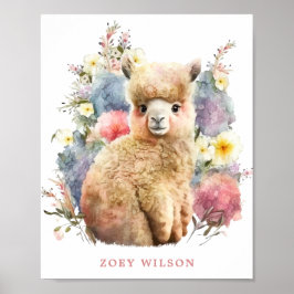 Baby Llama Kwekerij Decor Kind Wall Art Meisje Poster