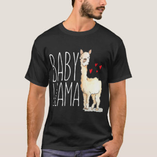 Baby Llama Matching Family Tribe Hearts T-shirt
