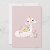 Baby Llama met witte en roze bloemen Schattig Kaart (Achterkant)