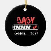 Baby loading 2024 voor zwangerschapsaankondiging g keramisch ornament (Voorkant)