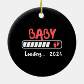 Baby loading 2024 voor zwangerschapsaankondiging g keramisch ornament (Achterkant)