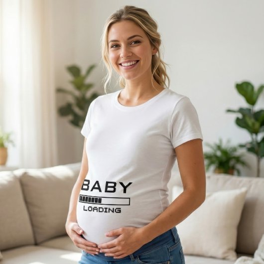 Baby Loading Funny Geeky Maternity T-shirt