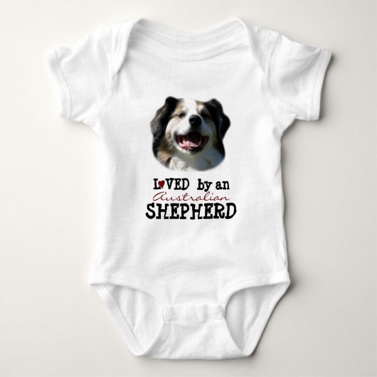 Baby Loed door een Australian Shepherd Romper (Voorkant)