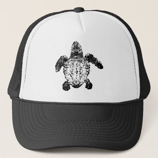 Baby Loggerhead Zee Turtle Trucker Pet (Voorkant)