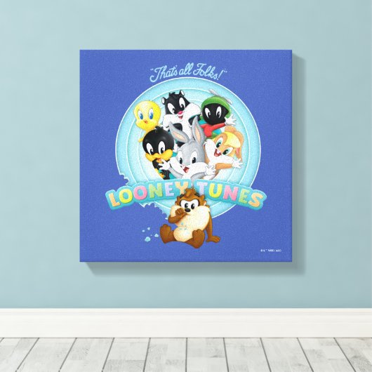 Baby LOONEY TUNES™ Logo | Dat is allemaal mensen Canvas Afdruk (Insitu (Houten vloer))