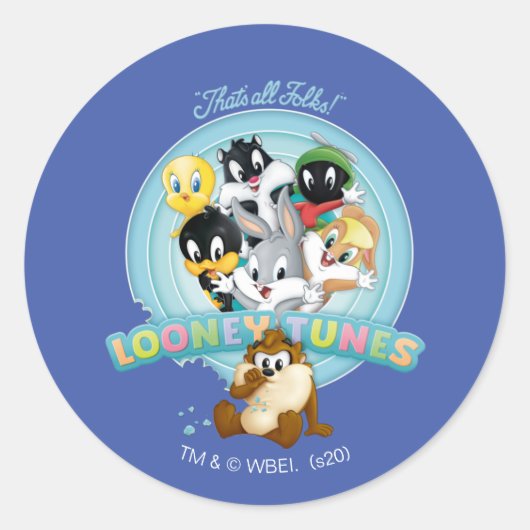 Baby LOONEY TUNES™ Logo | Dat is allemaal mensen Ronde Sticker (Voorkant)
