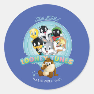 Baby Looney Tunes Logo   Dat zijn alle Folks. Ronde Sticker