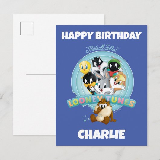 Baby LOONEY TUNES™ Logo | That's All Folks Briefkaart (Voorkant / Achterkant)