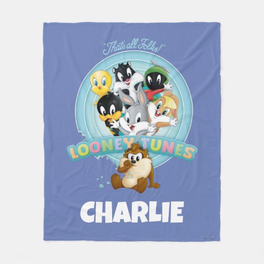 Baby LOONEY TUNES™ Logo | That's All Folks Fleece Deken (Voorkant)