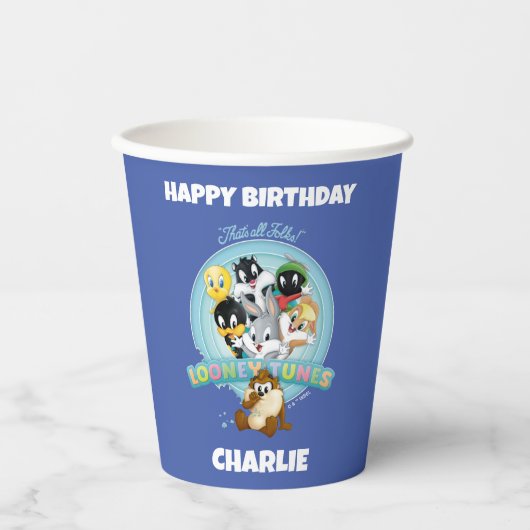 Baby LOONEY TUNES™ Logo | That's All Folks Papieren Bekers (Voorkant)