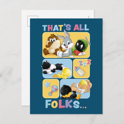 Baby LOONEY TUNES™-tekens | Dat is allemaal mensen Uitnodiging Briefkaart (Voorkant / Achterkant)