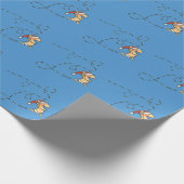 Baby loopt op kerstochtend cadeaupapier (Hoek)