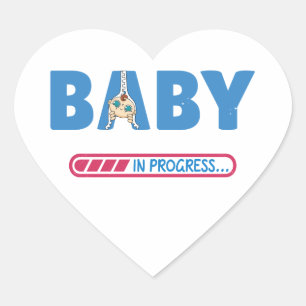 Baby lopend visitekaartje hart sticker