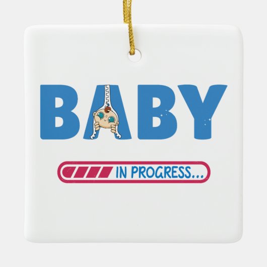 Baby lopend visitekaartje keramisch ornament (Voorkant)