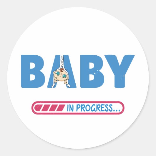 Baby lopend visitekaartje ronde sticker (Voorkant)