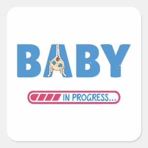 Baby lopend visitekaartje vierkante sticker
