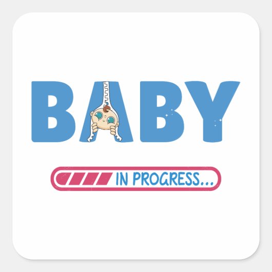 Baby lopend visitekaartje vierkante sticker (Voorkant)