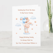 Baby Loss Boy Daddy Birthday Balloon Rabbit Card Kaart (Voorkant)