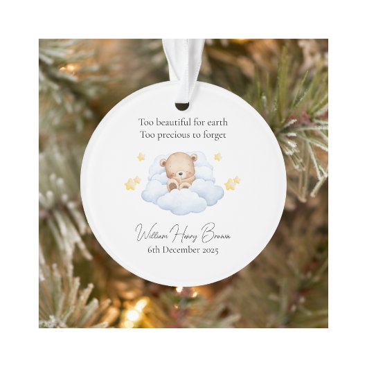 Baby Loss Memorial Bear Tree Decoration Ornament
