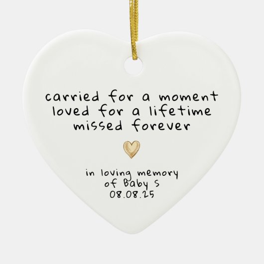 Baby Loss Miskraam Sympathy Memorial Keramisch Ornament (Voorkant)