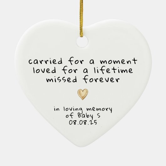 Baby Loss Miskraam Sympathy Memorial Keramisch Ornament (Achterkant)