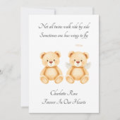 Baby Loss Twin Angel Teddy Bear Card (Voorkant)