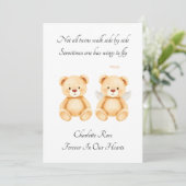 Baby Loss Twin Angel Teddy Bear Card (Staand voorkant)