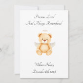 Baby Loss Twin Angel Teddy Bear Card (Voorkant)