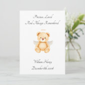 Baby Loss Twin Angel Teddy Bear Card (Staand voorkant)