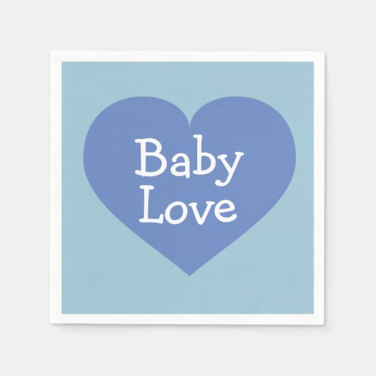 Baby Love Baby Blue Heart Servetten (Voorkant)